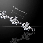 Celtic Thistle Silver Bracelet 52-TBG436